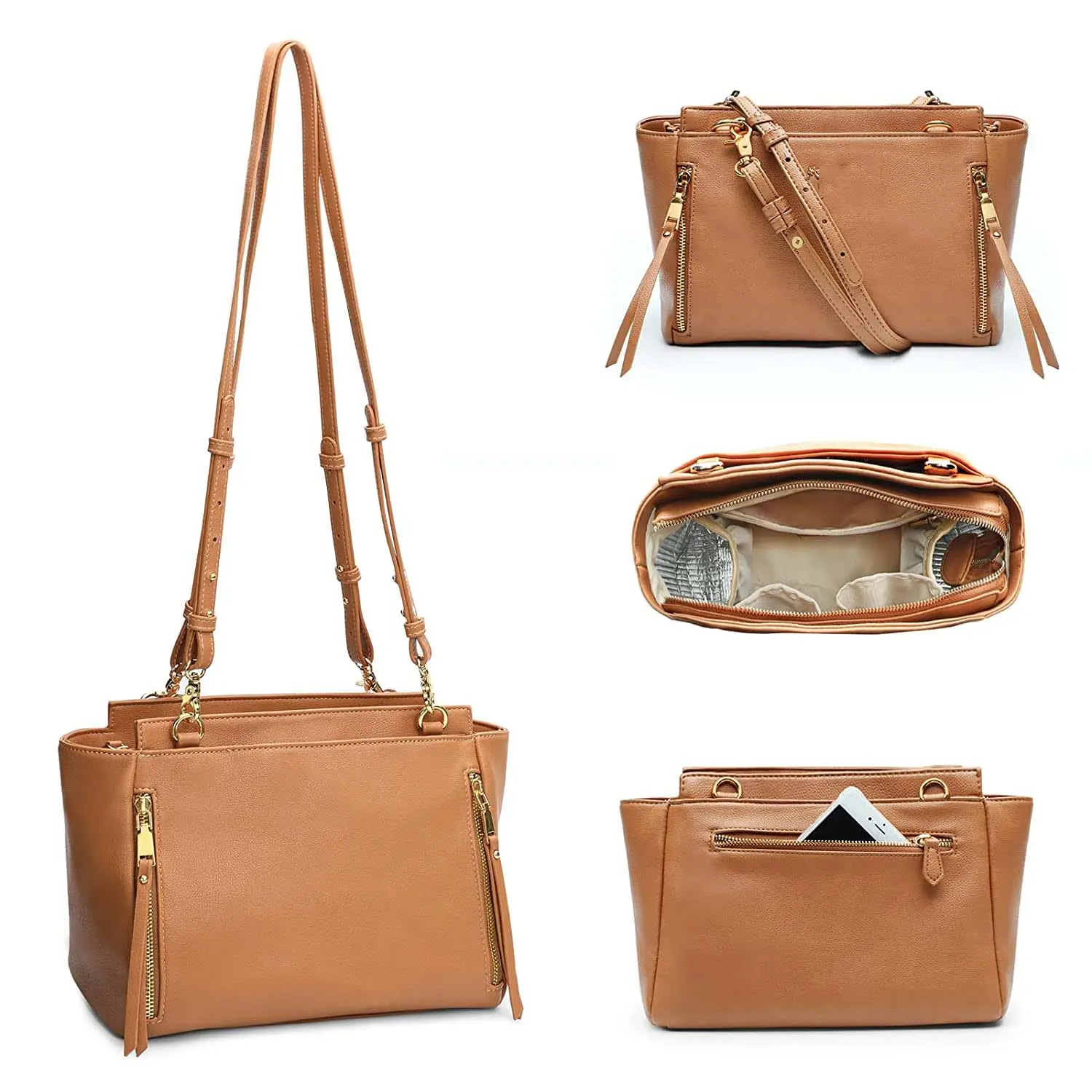 New arrival stylish practical leather crossbody Diaper Bags
