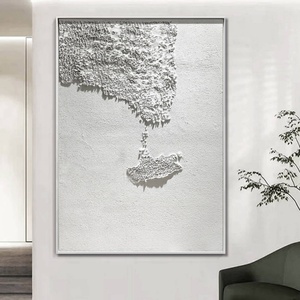 Arte Mural Abstracto Moderno Personalizado al por Mayor, Arte de Pared de Lona Estilo Wabi Sabi para Hotel, Pintura Decorativa Minimalista Acrílica con Textura 3D Hecha a Mano - Product Image 3