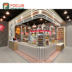 Vitrina de exhibición de café tipo boutique con diseño de estantería abierta, área de exhibición de botellas de sirope, vitrina para roastery - Product Image 3