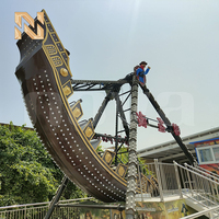 Fabricant d'équipements de manèges de bateaux pirates pour parcs d'attractions en plein air Nova Rides, vente directe, manèges de bateaux pirates pour 24 personnes