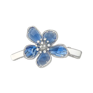 MyMuyu Blue Flower Hair Clip Crystal Petal Party Headdress Women's Hair Accessory - Product Image 5