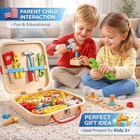 Jouets en bois Montessori Kit d'assemblage d'animaux Jeu de construction interactif amusant parent-enfant pour enfants