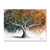 Affiche d'art mural abstrait et coloré sur toile, motif arbre de la fortune, pour salon, décoration moderne de la maison