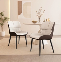Prix de gros d'usine Chaises confortables en cuir pour restaurant Ensemble de chaises de salle à manger moderne pieds en métal pour meubles de salle à manger