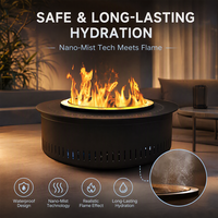 Cheminée électrique ronde 3D à atomisation, décoration avec noyau métallique intégré, flamme simulée réglable, pour hôtels et salons
