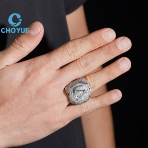 Hot Sale 925 Sterling SilverAG Masonic Moissanite Rings Mens Iced Out Moissanite HipHop Pass Diamond Test in Stock GRA - Product Image 5