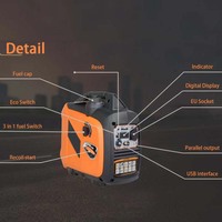Générateur à essence RYNEX super silencieux et léger, 2 kVA, sortie stable, 2 kW, inverseur