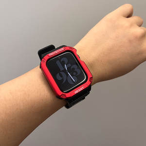 Bandes étui pour Apple Watch 44mm 45mm, forteresse mobile robuste pare-chocs hommes tactique TPU sangle housse de protection accessoires - Product Image 4