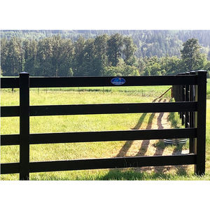 4-х рельсовый забор с порошковым покрытием, черный виниловый рельс, 6 футов, для лошадей, легко низкий для ранчо - Product Image 5