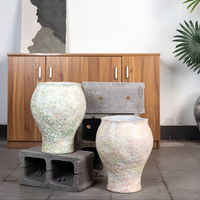 Vente directe d'usine, pots de grande taille de style chinois haut de gamme pour le salon. Pots à fleurs rétro en argile de magnésium