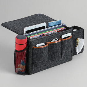 Custom Logo Durable Felt Storage Hanging Organizer Bag Felt Bedside <strong>Bed</strong> Sofa Storage <strong>Caddy</strong> With Tissue Box Bottle Holder Pocket - Product Image 4