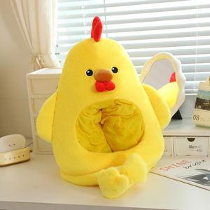 Este Lindo Gorro <span class=keywords><strong>de</strong></span> Peluche con Cabeza <span class=keywords><strong>de</strong></span> <span class=keywords><strong>Pollo</strong></span> es Ultra Cálido, Divertido y Acogedor, Perfecto para Fiestas <span class=keywords><strong>de</strong></span> Invierno, Sesiones <span class=keywords><strong>de</strong></span> Fotos y Uso Diario - Product Image 4
