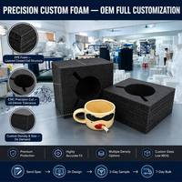 Coussin de protection antichoc en mousse EPE noire, écologique et recyclable, de forme spéciale, pour l'intérieur des boîtes cadeaux de tasses en céramique