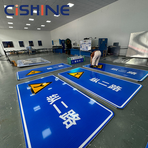 Cishine Customizable Outdoor Aluminum Traffic Safety Signs Red Blue White Black <strong>Triangle</strong> Rectangle <strong>Sign</strong> Boards for Roadway Use - Product Image 3