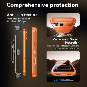 Coque de protection magnétique antichoc Travel Defender Armor pour iPhone 17 Air 16 Pro Max avec clip et pince OTT, coque arrière antichute - Product Image 5