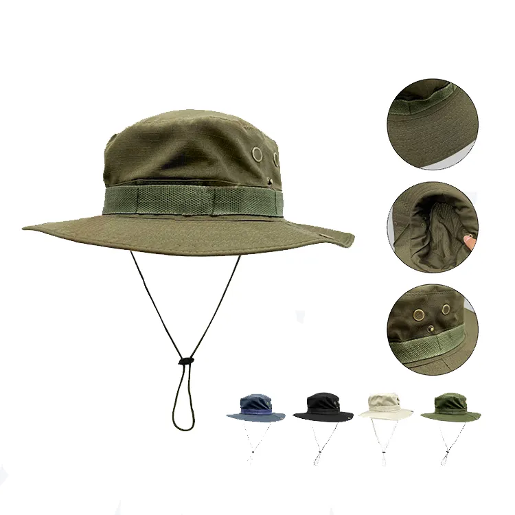 Cappelli da pesca in maglia mimetica cappelli da sole personalizzati con stampa Logo Anti-sole cappelli da Boonie