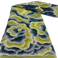 Tissu en dentelle perlée manuelle de luxe AOYI, sequins, maille écologique de haute qualité avec motif géométrique, 100 % polyester