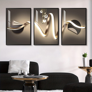 Set Moderno di Tre Poster Astratti su Tela, Stampa a Trasferimento Termico, Murale di Lusso per Decorazione <span class=keywords><strong>Parete</strong></span> <span class=keywords><strong>Soggiorno</strong></span>, Natura Morta su Carta - Product Image 1