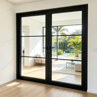 Puerta Francesa de Aluminio con Doble Acristalamiento, Resistente a Huracanes, DEEZON NFRC, para Patio Exterior de Villa, Ecológica y de Alta Calidad
