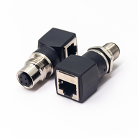 Adaptateur M12 4 broches femelle vers RJ45, convertisseur mâle D-codé (Dcode) 4 broches, prise X-code