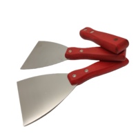 Grattoir en acier au carbone de conception spéciale outil de peintre industriel lame en acier inoxydable rouge Construction flexible manche en bois en plastique