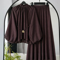 Ensemble pour femmes, mode décontractée, ensemble polyvalent en deux pièces, haut ample pour femmes + jupe, ensemble en deux pièces