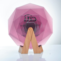 Trophée en cristal personnalisé, plaque commémorative avec logo gravé UV/laser pour cadeau d'entreprise, fabrication sur mesure