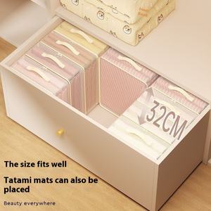 बेडरूम की अलमारी के लिए सांस लेने योग्य कपड़े भंडारण बैग संगठन वर्ग मौसमी रजाई बिस्तर दराज भंडारण बॉक्स हैंडल - Product Image 4