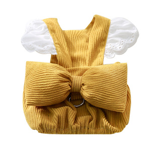 Dog Corduroy <b>Skirt</b> Yellow Bow-knot Lantern <b>Skirt</b> Autumn Winter Warm <b>Elastic</b> Pet Clothes For Dog - Product Image 5