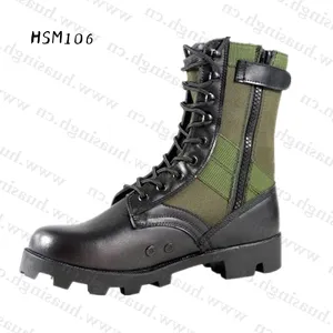 YWQ, ucuz fiyat orijinal side ma sert kauçuk taban ADF çizmeler anti-darbe yeşil/siyah avcılık botları ile yan fermuar HSM106
