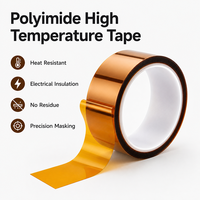 Film isolant en polyimide silicone haute température 300 degrés, ruban adhésif silicone simple face 10 mm 33 m sans résidu