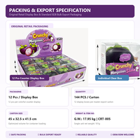 Jouet Squishy Mangoustan à Rebond Lent en TPR, Jouet Anti-Stress à Presser, Jouet Sensoriel de Bureau en Forme de Fruit pour Enfants et Adultes