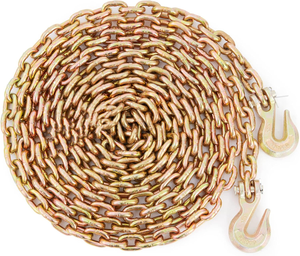 Chaîne de transport soudée en acier 5/16''x20' avec zinc et crochets de remorquage, chaînes de remorquage pour camions, chaînes de boucherie - Product Image 1