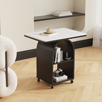 Table d'appoint moderne en métal avec roulettes, armoire de rangement multifonctionnelle portable pour salon, style minimaliste moderne