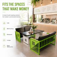Ensemble de tables vertes avec panneaux latéraux de type conteneur pour l'aménagement des restaurants et salles à manger d'hôtel – Fournisseur Fabricant