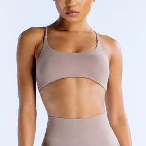 Soutien-gorge <span class=keywords><strong>dos</strong></span> croisé pour femmes, soutien-gorge de yoga sans couture, soutien-gorge de sport à maintien moyen, haut de sport rembourré extensible, haut de sport - Product Image 2