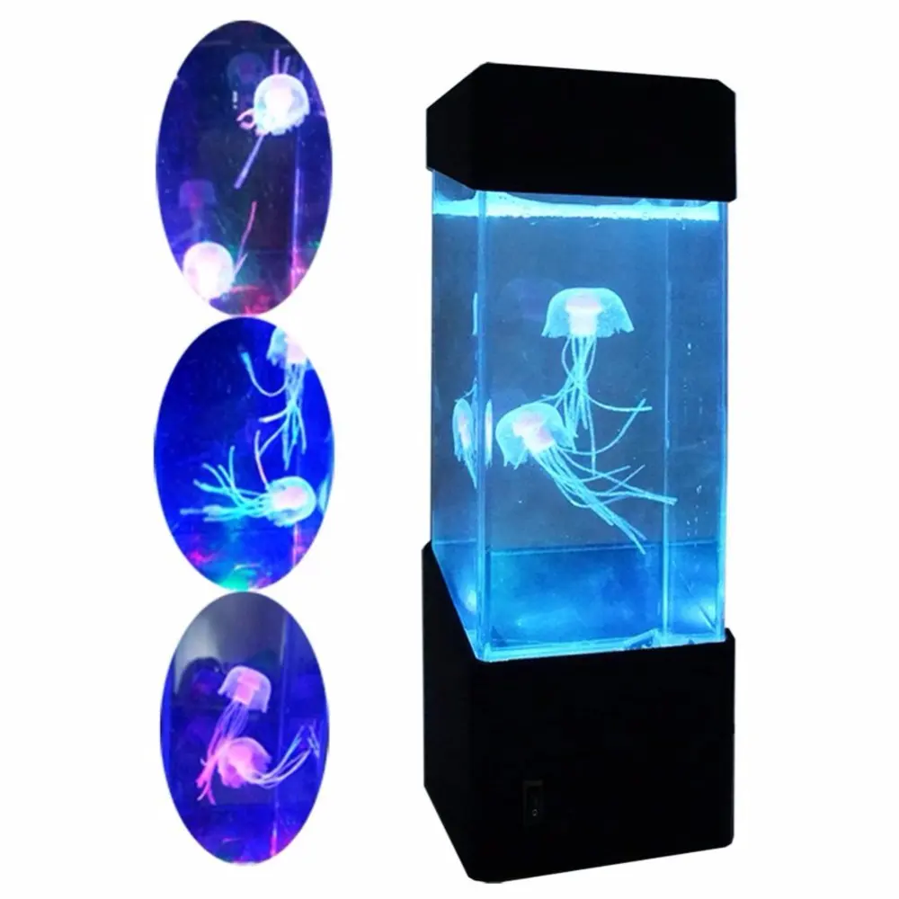 Quallen LED Nachtlicht USB Aquarium Dekor Nachttisch Nacht lampe für Kinder Geschenk