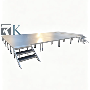เวทีพกพาปรับระดับได้ 4x8 ฟุต ทำจากอลูมิเนียมอัลลอยด์ สำหรับงานคอนเสิร์ต งานแต่งงาน - Product Image 1
