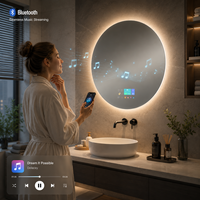 Miroir de salle de bain intelligent avec capteur radar, anti-buée automatique, écran tactile 5 pouces, éclairage LED
