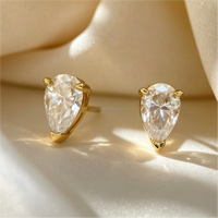 Ensemble de bijoux GRA certifié en moissanite taille poire couleur D, boucles d'oreilles, bague et collier en argent sterling 925 pour femme, idéal pour mariage et fiançailles