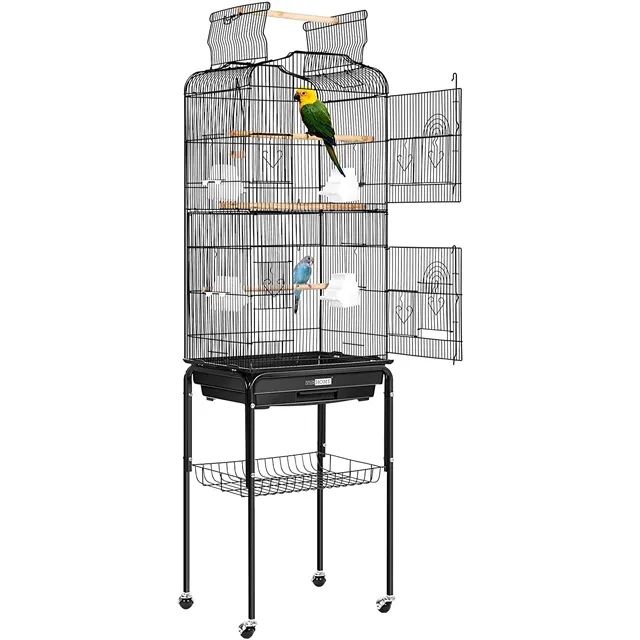 64-inch Medium Small Parrot Parakeet Bird Cage with Rolling Finches Pet Flight Bird Cage Birdcage
