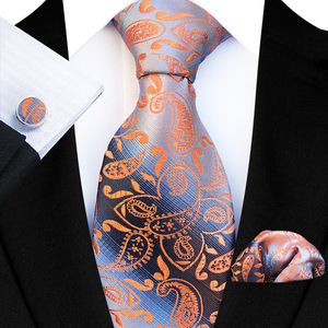 Mode Paisley Designs Hommes <span class=keywords><strong>Cravate</strong></span> et Poche Carré Ensemble Boutons De Manchette 3pcs <span class=keywords><strong>Cravate</strong></span> Ensemble pour Hommes De Mariage <span class=keywords><strong>Cravate</strong></span> Hanky Accessoires Cravats - Product Image 4