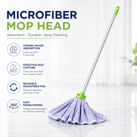 Tête de balai serpillère en microfibre réutilisable, couleur personnalisable, remplaçable, pour le nettoyage des sols de cuisine, chambre, salle de bain et usage domestique