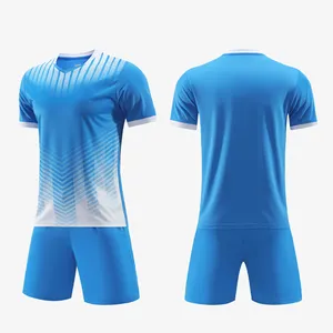 Set di t-Shirt da calcio da uomo maglia di qualità in bianco abbigliamento da calcio all'ingrosso scollo a V maglie da calcio sportivo per gli uomini