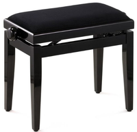 Adjustable Wooden Piano Bench with Cushion Musical Instrument Accessory