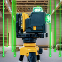 Kit de niveau laser vert DW089LG industriel de haute qualité, auto-nivelant, 12 lignes 3D 3x360, batterie lithium 12V, 520nm, portée 40m, pour intérieur