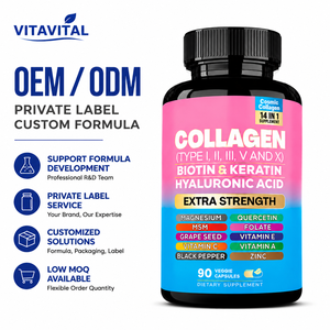 Cápsulas Antienvejecimiento con Colágeno Complejo, Biotina, Queratina y Alto Contenido Proteico, Antioxidantes, Aclarantes de la Piel, OEM, ODM, Marca Privada Personalizada - Product Image 1