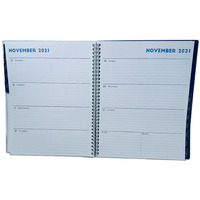 Cahier d'exercice estampillé en feuille à couverture souple personnalisée exécutive/organisateur de planificateur en spirale/journal d'articles stationnaires de planificateur de chasseur
