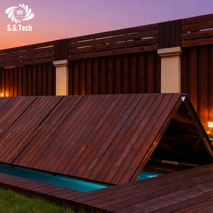 Cubierta Automática Plegable <span class=keywords><strong>para</strong></span> Piscina Water Crown, de Acero Inoxidable, Aluminio y Madera, Accesorio Ahorrador de Espacio <span class=keywords><strong>para</strong></span> Adultos, <span class=keywords><strong>Precio</strong></span> de Fábrica - Product Image 5