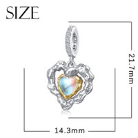 Coeur ailes fleur mignon lunettes breloque 925 argent Sterling chat noir pendentif perles pour bracelet à breloques femmes fabrication de bijoux quotidienne